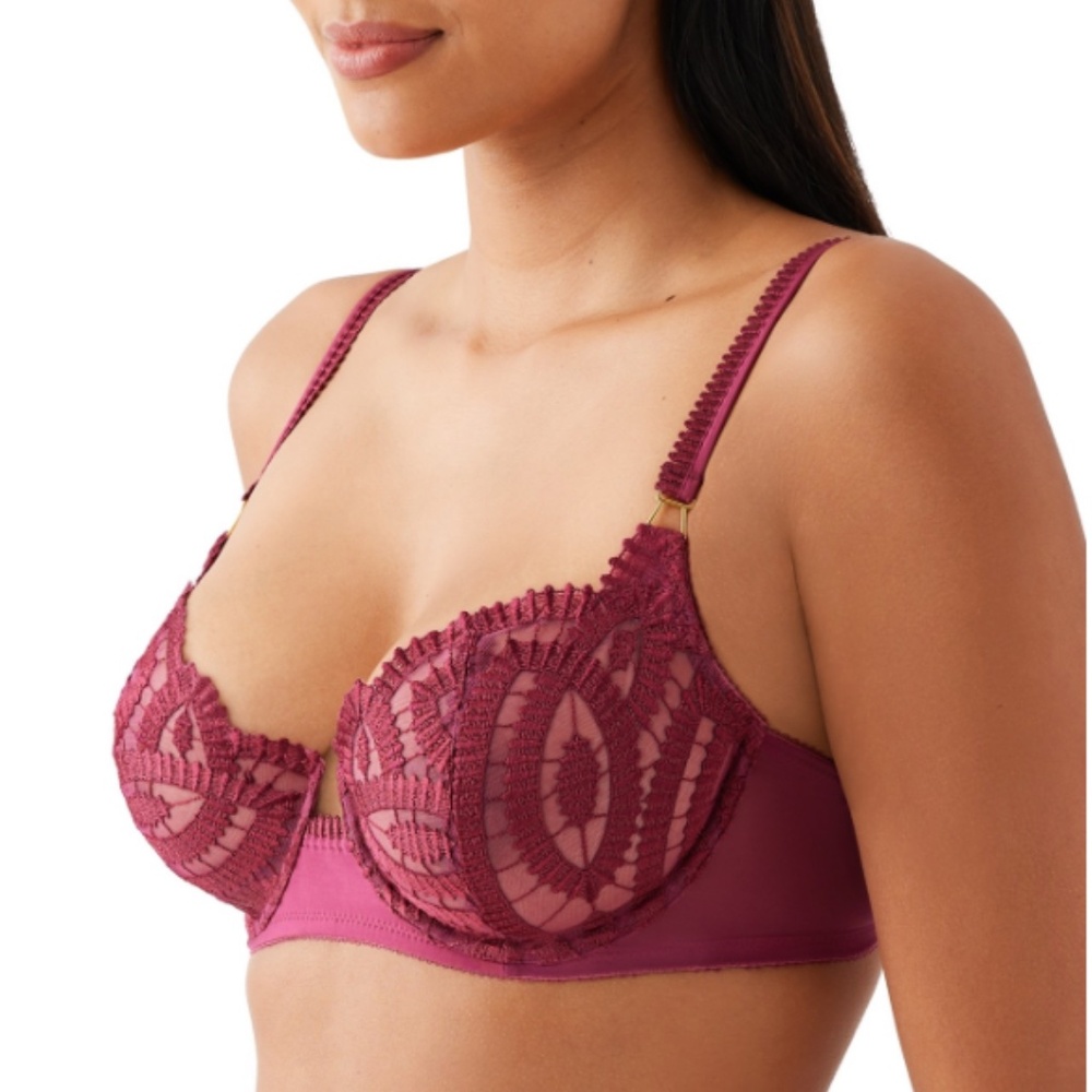 Wacoal Wine Lace Underwire Bra - Picture 3 of 5
